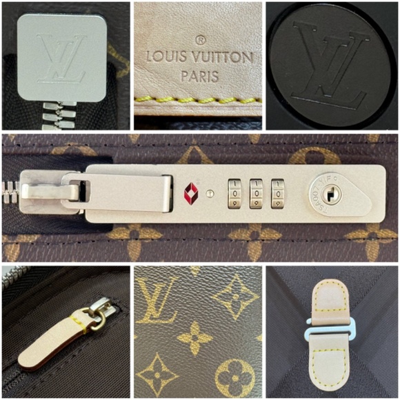 Authentic Louis Vuitton Horizon 50 Monogram Eclipse Suitcase Brown M13768 Luggag - Picture 13 of 16